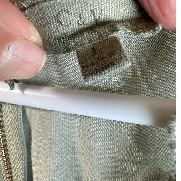 C&V Womens Tunic Dress Olive Green Boho Cottage Core Womens L Sleeveless Lace - Picture 5 of 13